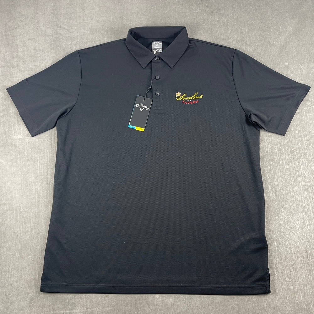 Callaway Men XL Black Polo Shirt Sam Snead Tavern Opti-Dri Golf Performance
